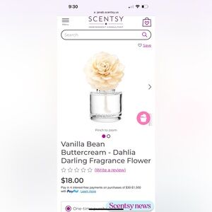 Scentsy Fragrance Flower Oil + Fragrance Flower